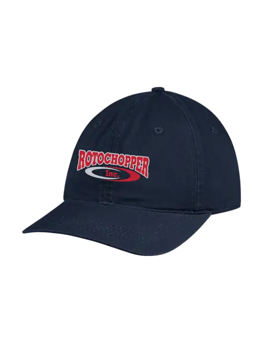 Garment Washed Unstructured Twill Navy Cap w/Rotochopper Logo