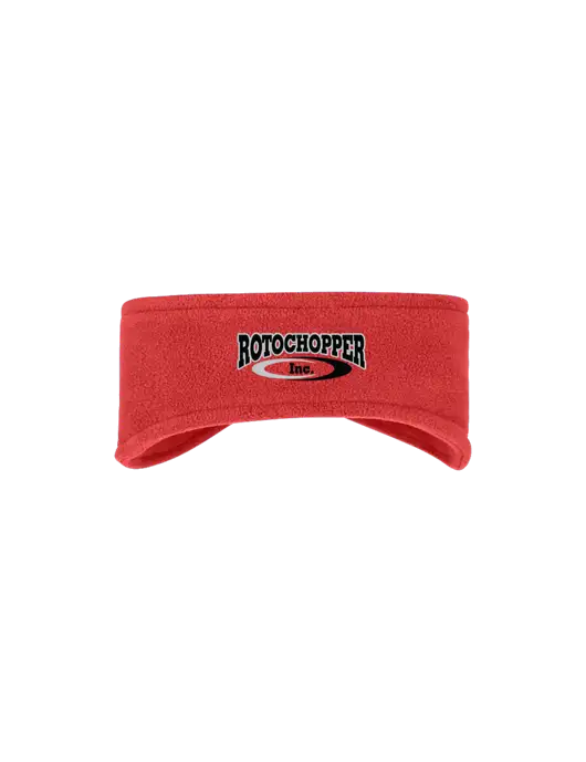 Red Stretch Fleece Headband w/Rotochopper Logo