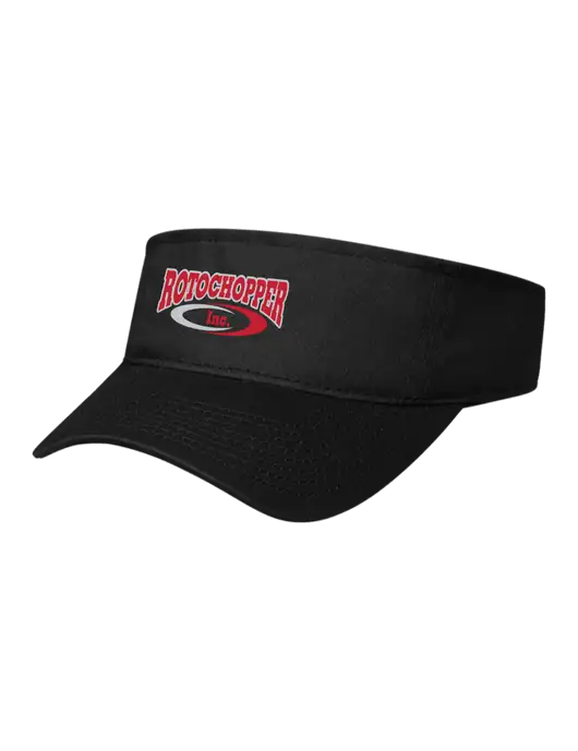 Black Cap Visor w/Rotochopper Logo
