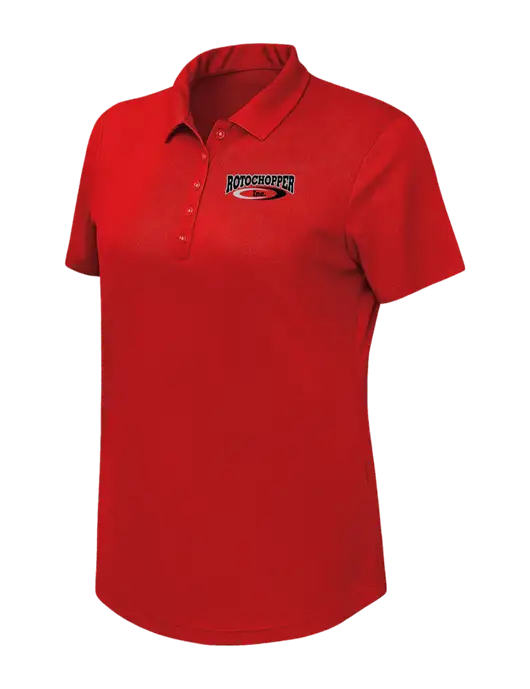Callaway Womens Birdseye Red Polo w/Rotochopper Logo