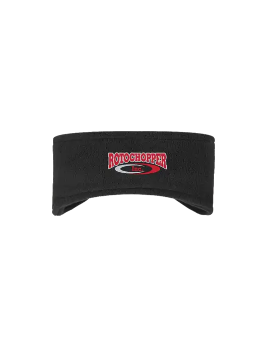 Black Stretch Fleece Headband w/Rotochopper Logo