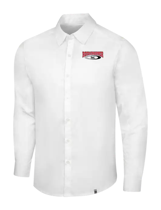 OGIO White Commuter Woven Shirt w/Rotochopper Logo