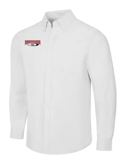 White SuperPro Oxford Shirt w/Rotochopper Logo