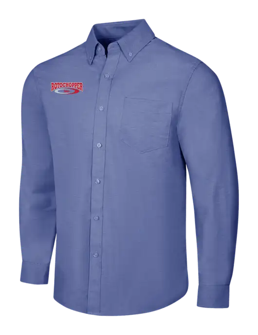 Navy SuperPro Oxford Shirt w/Rotochopper Logo