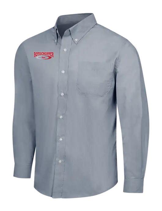 Navy Frost Crosshatch Easy Care Shirt w/Rotochopper Logo
