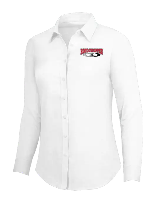 White Womens SuperPro Oxford Shirt w/Rotochopper Logo