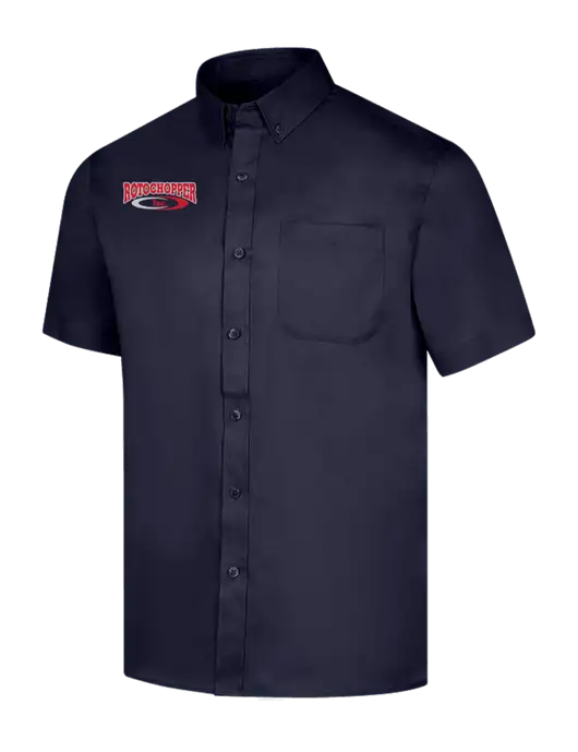 Short Sleeve Navy Superpro React Twill Shirt w/Rotochopper Logo