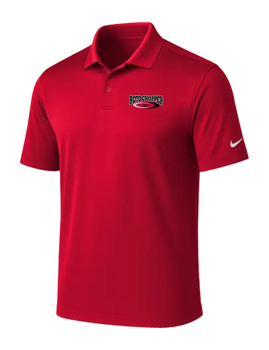 NIKE Red Victory Solid Polo w/Rotochopper Logo