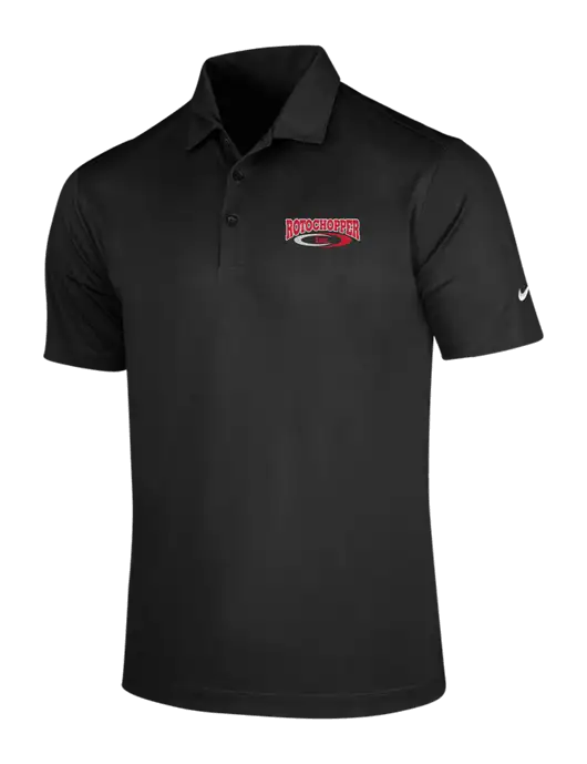 NIKE Black Dri-Fit Vertical Mesh Polo w/Rotochopper Logo