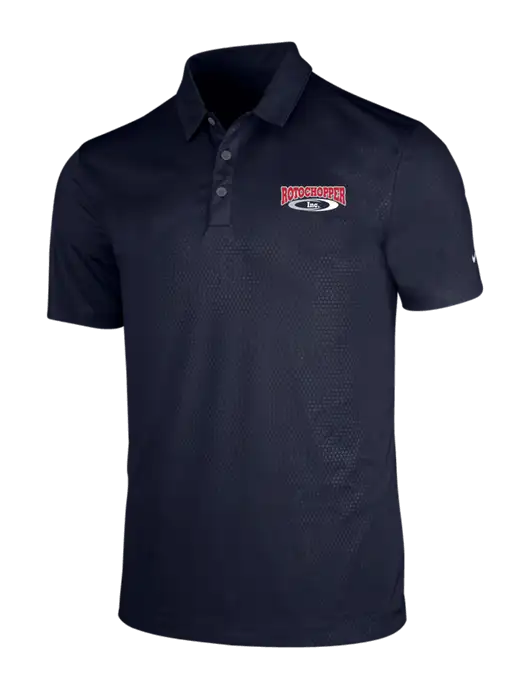 NIKE Dark Navy Dri-Fit Embossed Tri-Blade Polo w/Rotochopper Logo
