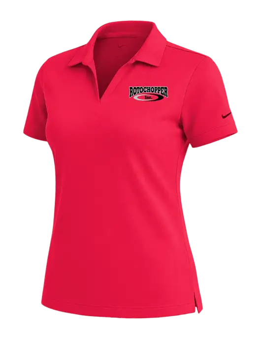 NIKE Red Womens Dri-Fit Micro Pique Polo w/Rotochopper Logo