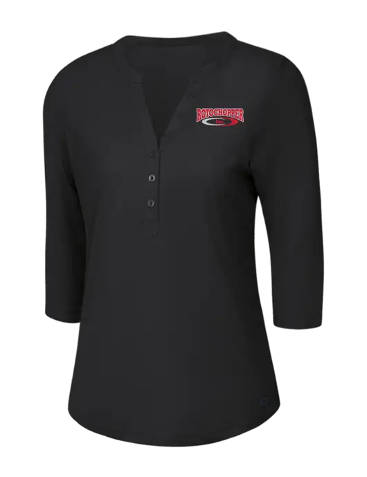 OGIO Blacktop Jewel Henley w/Rotochopper Logo