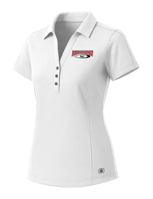 OGIO Womens White ONYX Polo w/Rotochopper Logo