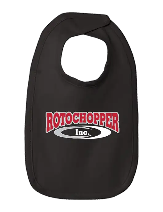 Rabbit Skins Black Infant Premium Jersey Bib w/Rotochopper Logo