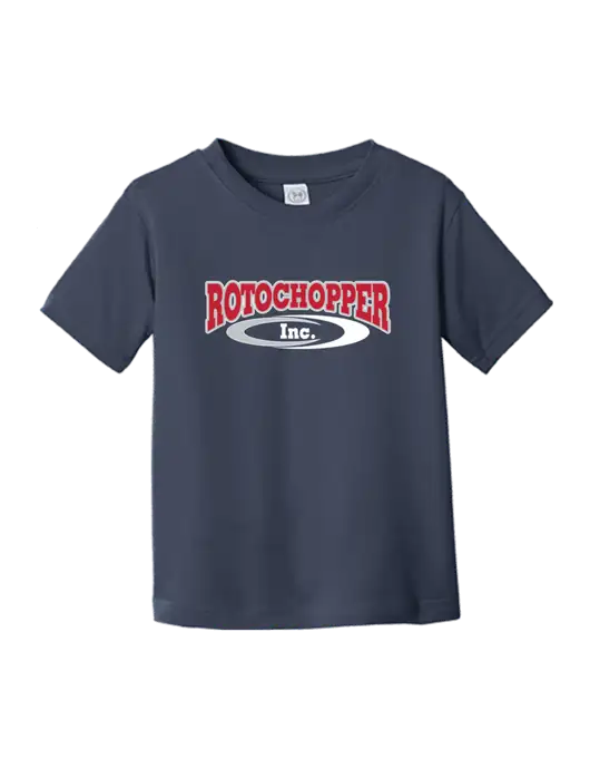 Rabbit Skins Navy Toddler Fine Jersey Tee w/Rotochopper Logo