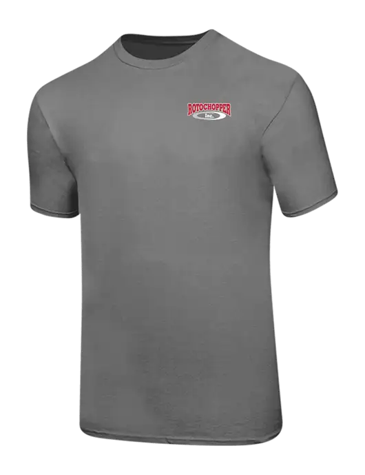 Ring Spun Medium Grey 4.5 oz T-Shirt w/Rotochopper Logo