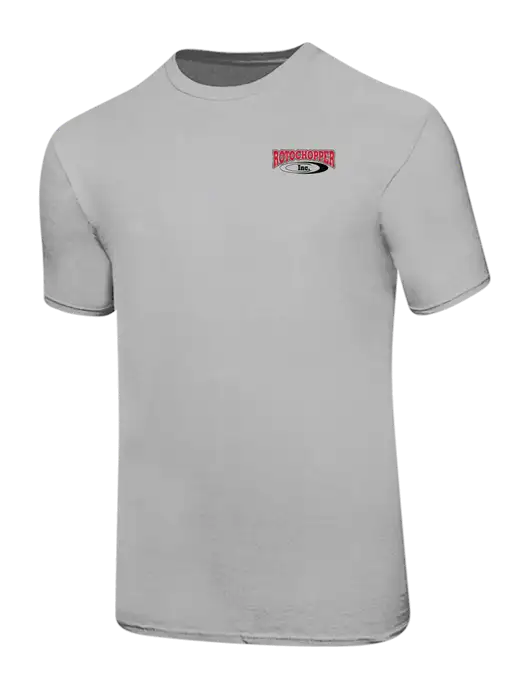 Ring Spun Silver 4.5 oz T-Shirt w/Rotochopper Logo