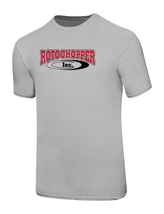 Ring Spun Silver 4.5 oz T-Shirt w/Rotochopper Logo