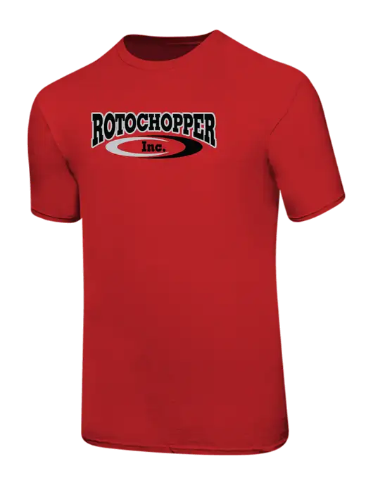 Ring Spun Red 4.5 oz T-Shirt w/Rotochopper Logo