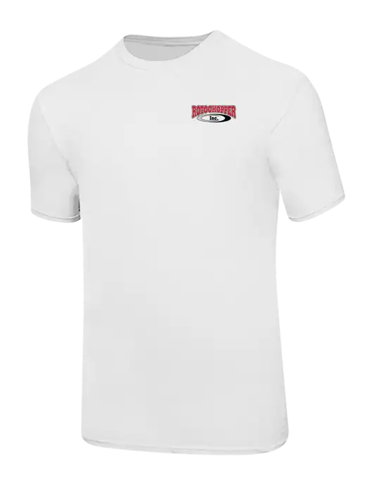Ring Spun White 4.5 oz T-Shirt w/Rotochopper Logo