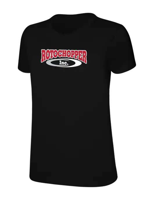 Womens Ring Spun Jet Black 4.5 oz T-Shirt w/Rotochopper Logo