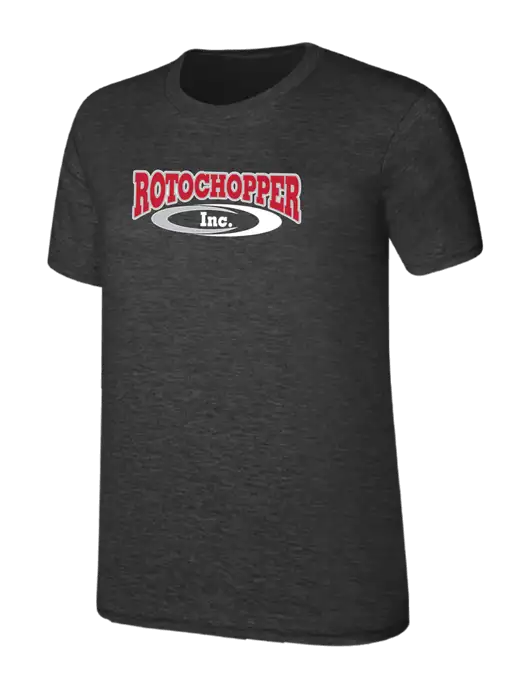 Womens Ring Spun Dark Heather Grey 4.5 oz T-Shirt w/Rotochopper Logo