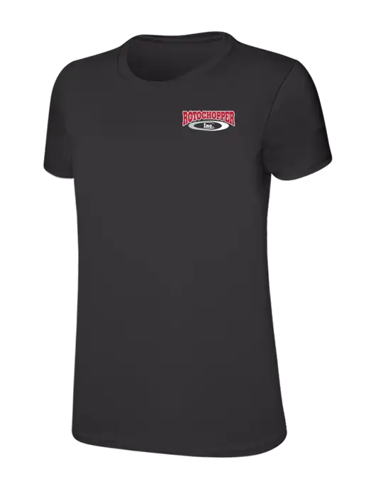 Womens Ring Spun Charcoal 4.5 oz T-Shirt w/Rotochopper Logo