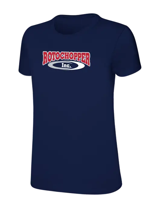 Womens Ring Spun Navy 4.5 oz T-Shirt w/Rotochopper Logo