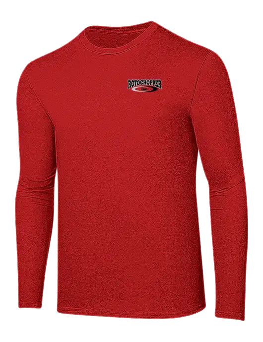 Ring Spun Dark Red 4.5 oz Long Sleeve T-Shirt w/Rotochopper Logo