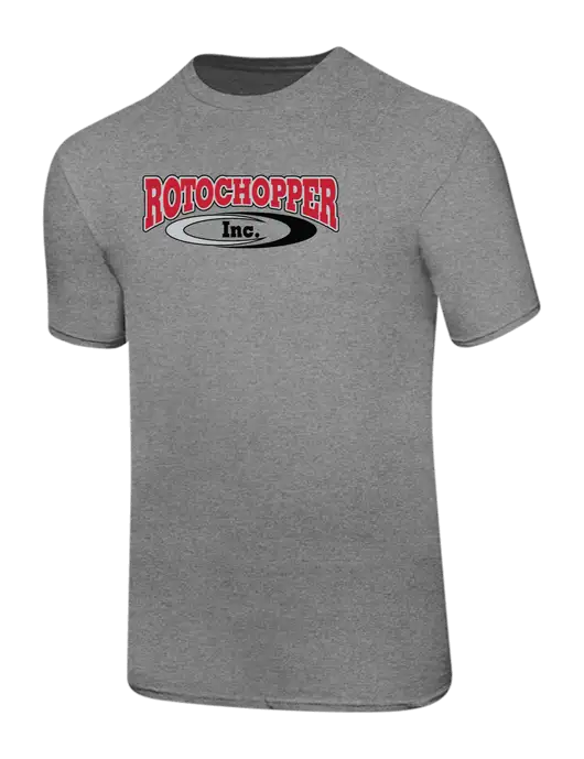 Ring Spun Light Heather Grey 4.5 oz T-Shirt w/Rotochopper Logo
