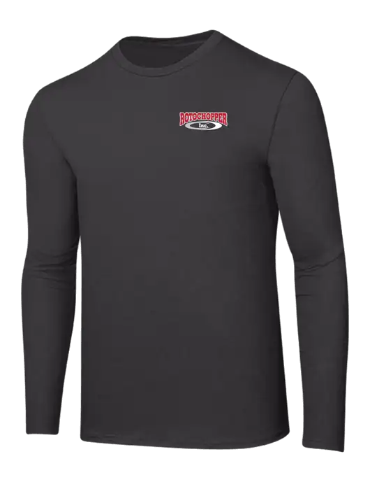 Ring Spun Charcoal 4.5 oz Long Sleeve T-Shirt w/Rotochopper Logo