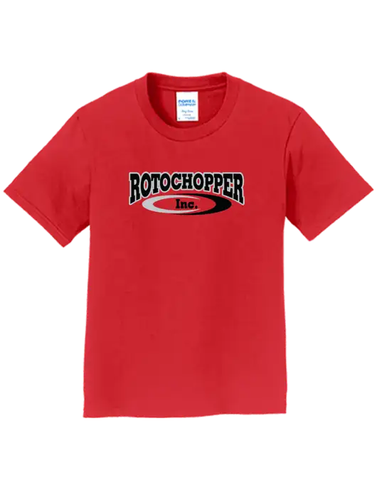 Youth Ring Spun Bright Red 4.5 oz T-Shirt w/Rotochopper Logo