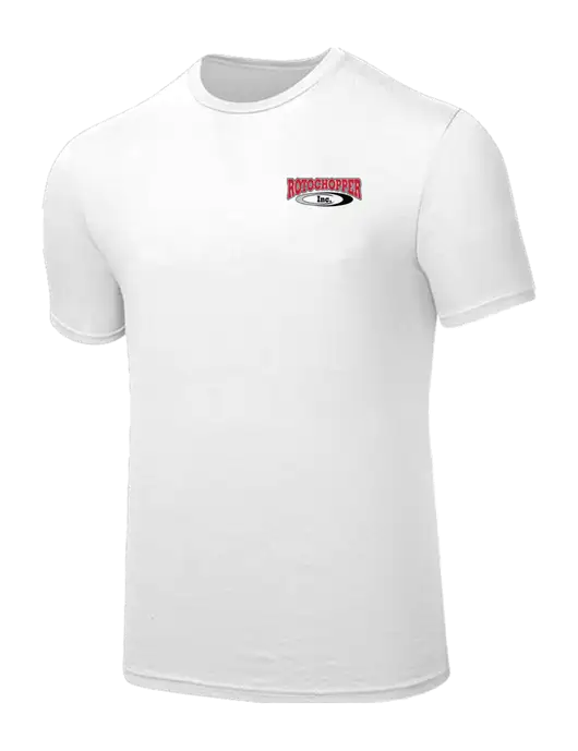 Seriously Soft White T-Shirt w/Rotochopper Logo