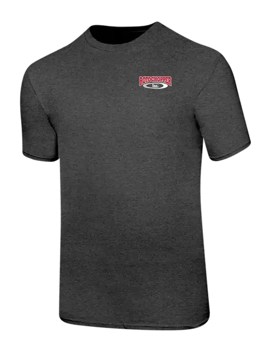 Ring Spun Dark Heather Grey 4.5 oz T-Shirt w/Rotochopper Logo
