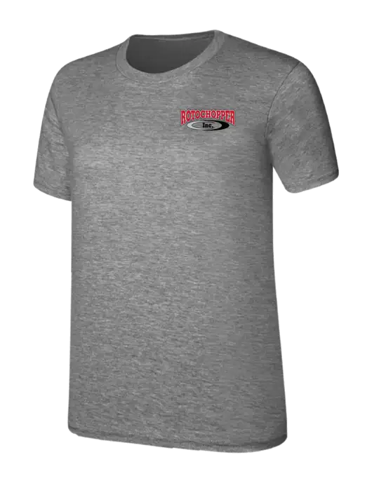 Womens Ring Spun Light Grey Heather 4.5 oz T-Shirt w/Rotochopper Logo