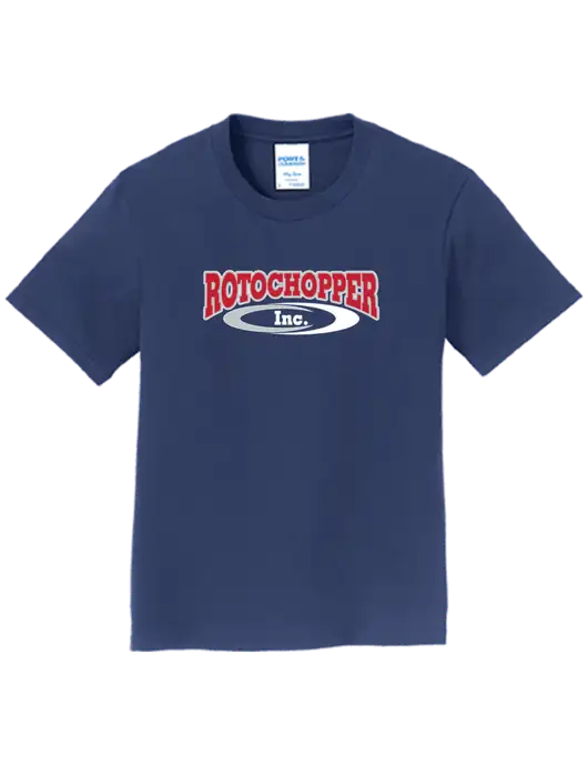 Youth Ring Spun Navy 4.5 oz T-Shirt w/Rotochopper Logo