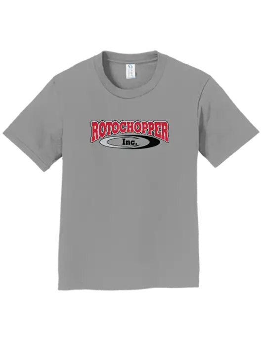 Youth Ring Spun Medium Grey 4.5 oz T-Shirt w/Rotochopper Logo