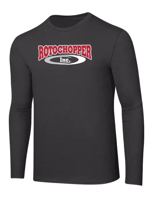 Ring Spun Charcoal 4.5 oz Long Sleeve T-Shirt w/Rotochopper Logo