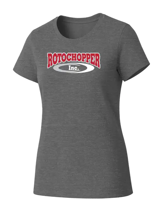 Womens Seriously Soft Grey Frost T-Shirt w/Rotochopper Logo