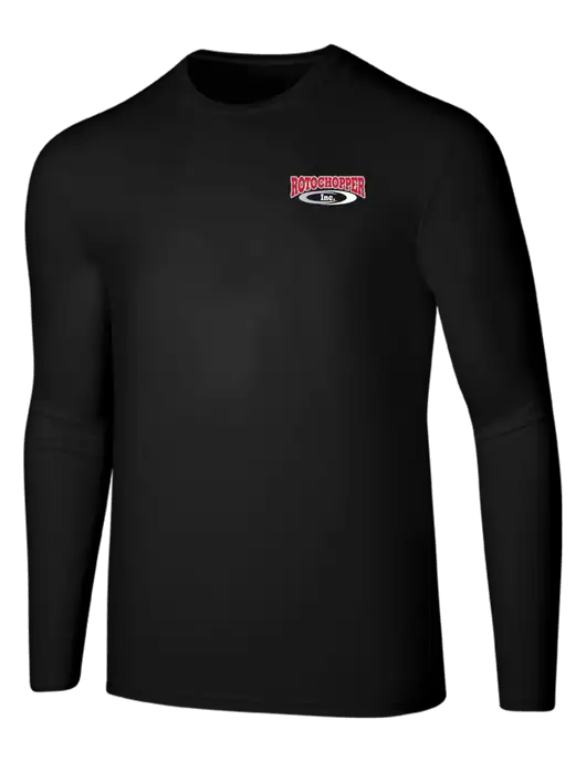 Seriously Soft Black Long Sleeve T-Shirt w/Rotochopper Logo