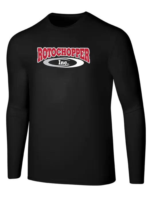 Seriously Soft Black Long Sleeve T-Shirt w/Rotochopper Logo