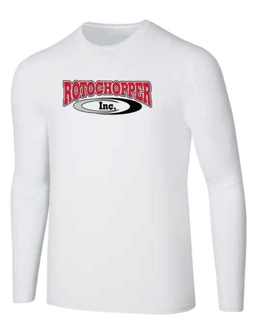 Seriously Soft White Long Sleeve T-Shirt w/Rotochopper Logo