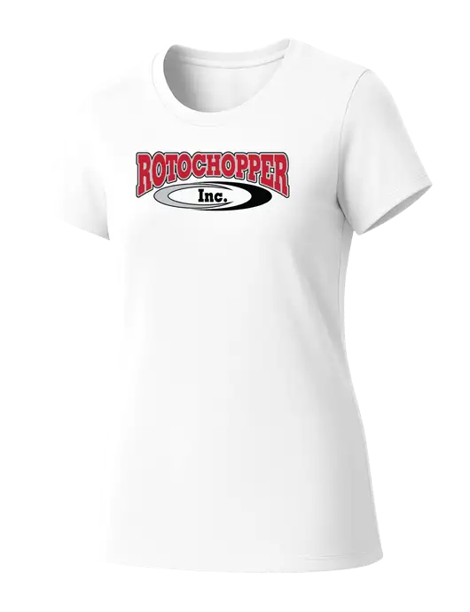Womens Seriously Soft White T-Shirt w/Rotochopper Logo