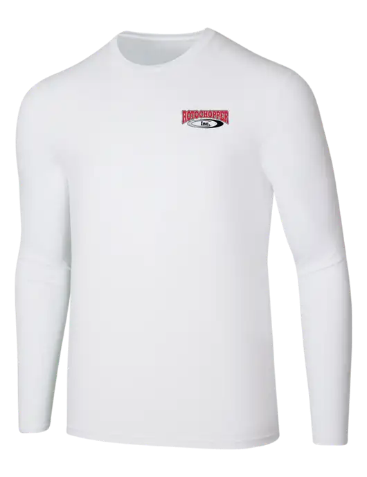Seriously Soft White Long Sleeve T-Shirt w/Rotochopper Logo