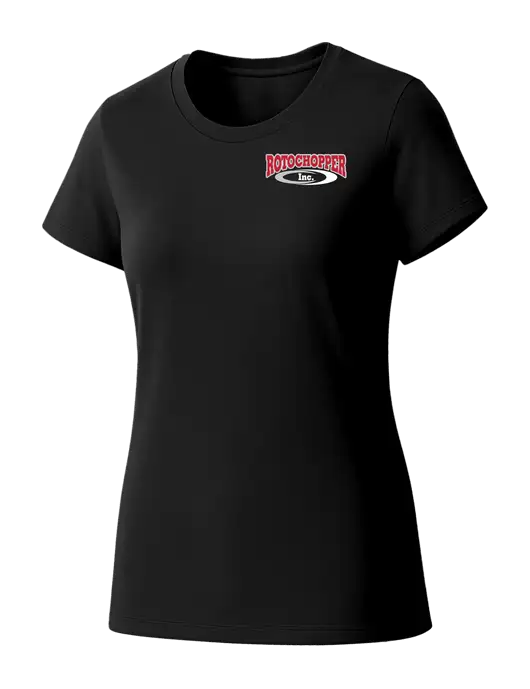 Womens Seriously Soft Black T-Shirt w/Rotochopper Logo