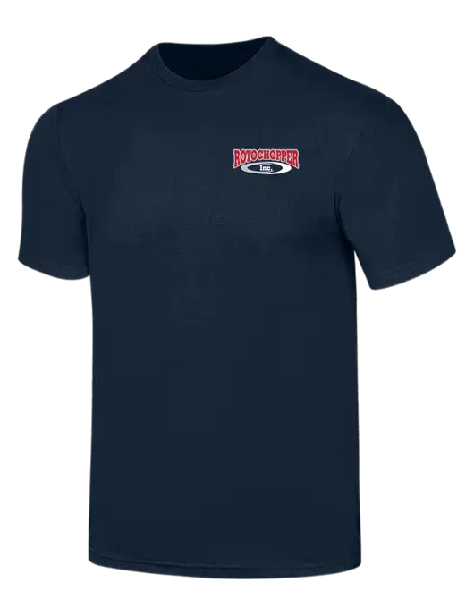 Simply Soft Navy 4.5oz  Poly/Combed Ring Spun Cotton T-Shirt w/Rotochopper Logo