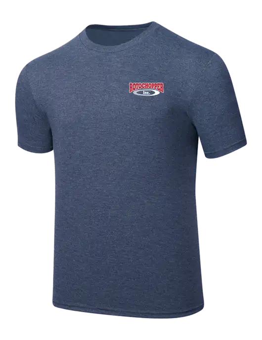 Simply Soft Navy Frost 4.5oz  Poly/Combed Ring Spun Cotton T-Shirt w/Rotochopper Logo