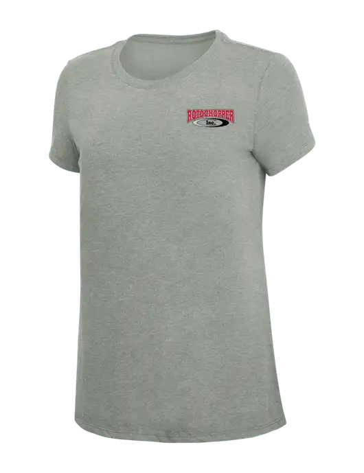 Womens Simply Soft Grey Frost 4.5oz  Poly/Combed Ring Spun Cotton T-Shirt w/Rotochopper Logo