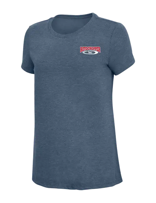 Womens Simply Soft Navy Frost 4.5oz  Poly/Combed Ring Spun Cotton T-Shirt w/Rotochopper Logo