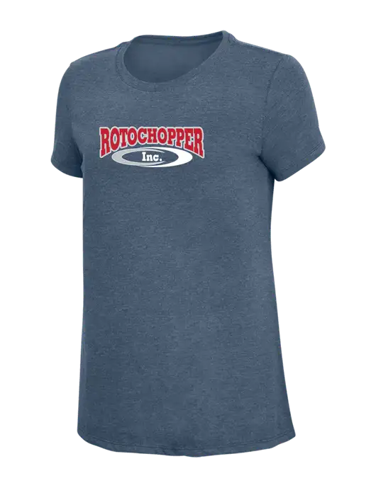 Womens Simply Soft Navy Frost 4.5oz  Poly/Combed Ring Spun Cotton T-Shirt w/Rotochopper Logo